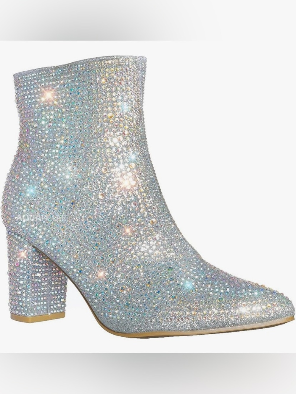 Forever Silver Glitter Block Heeled Boot